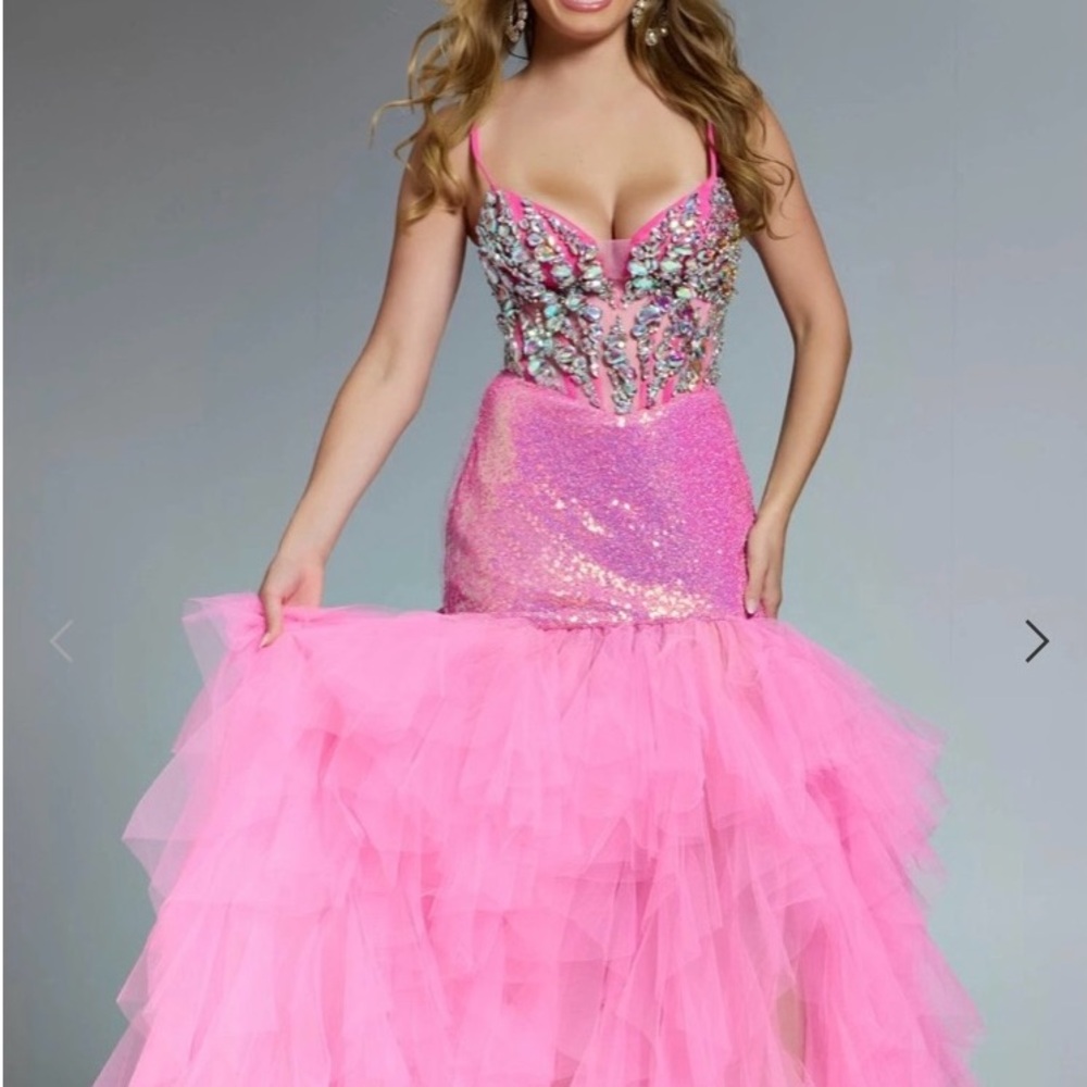 Jovani Pink Embellished Prom Dress